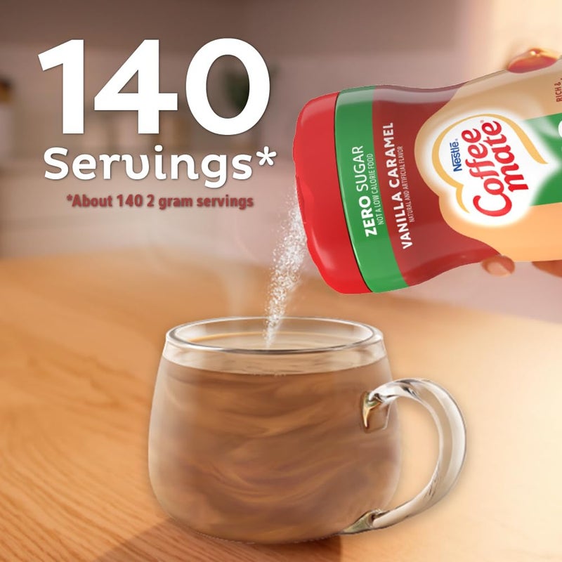 Coffee Mate Coffee-mate Vanilla Caramel, Zero Sugar Powdered Coffee Creamer, 10.2 Ounce (Pack of 6) - Image 4